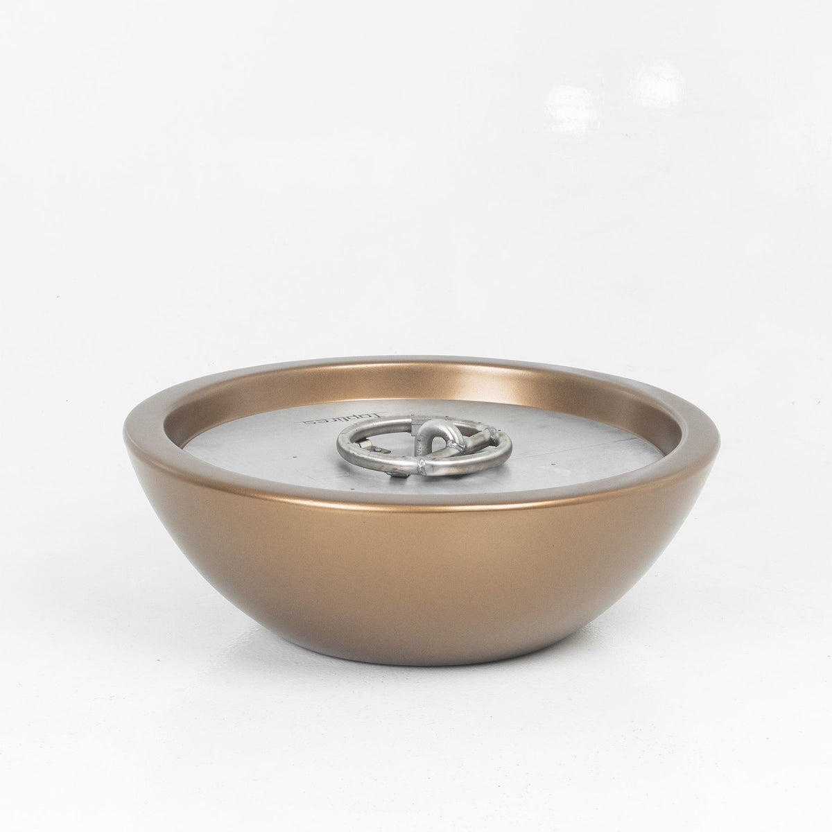 The Outdoor Plus Sedona GFRC fire bowl in Metallic Bronze