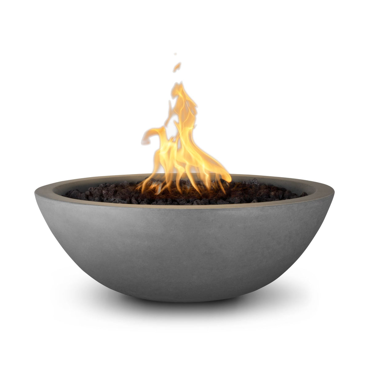 The Outdoor Plus Sedona GFRC fire bowl in Natural Gray