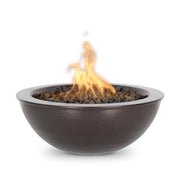 The Outdoor Plus Sedona powder coated metal fire bowl in Copper Vein