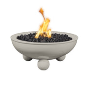 The Outdoor Plus Sedona Round Leg powder coated metal fire bowl in Pewter