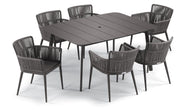 Nette 7-Piece 63" Dining Table & Armchair Set