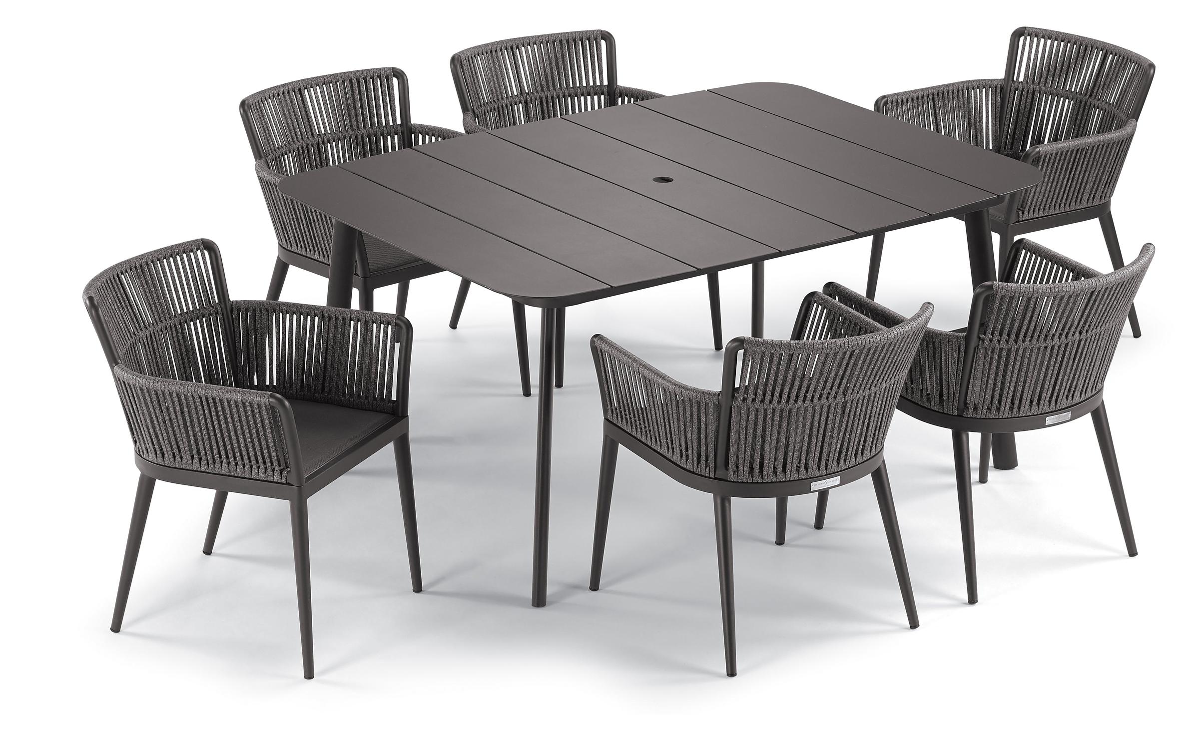 Nette 7-Piece 63" Dining Table & Armchair Set