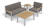 Travira 4-Piece Loveseat & Table Chat Set - Natural Tekwood