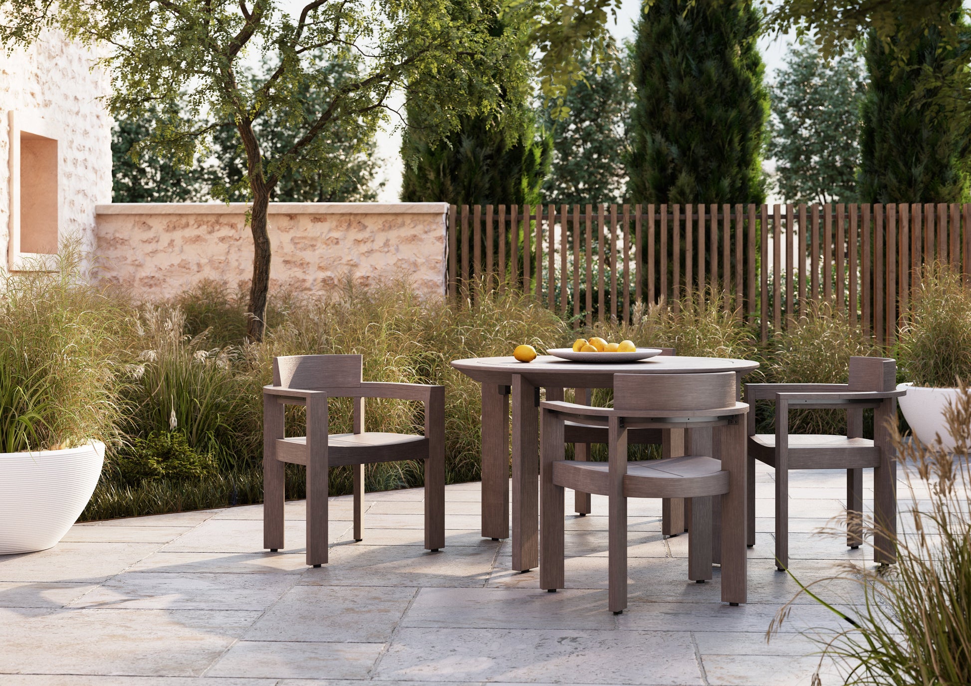 -Woodard-Beau Dining Umbrella Table-Pangaea Patio