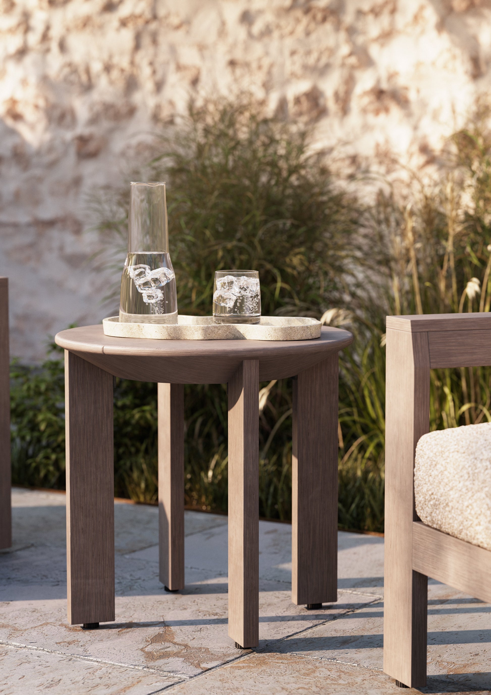 -Woodard-Beau Side Table-Pangaea Patio-Lifestyle Image