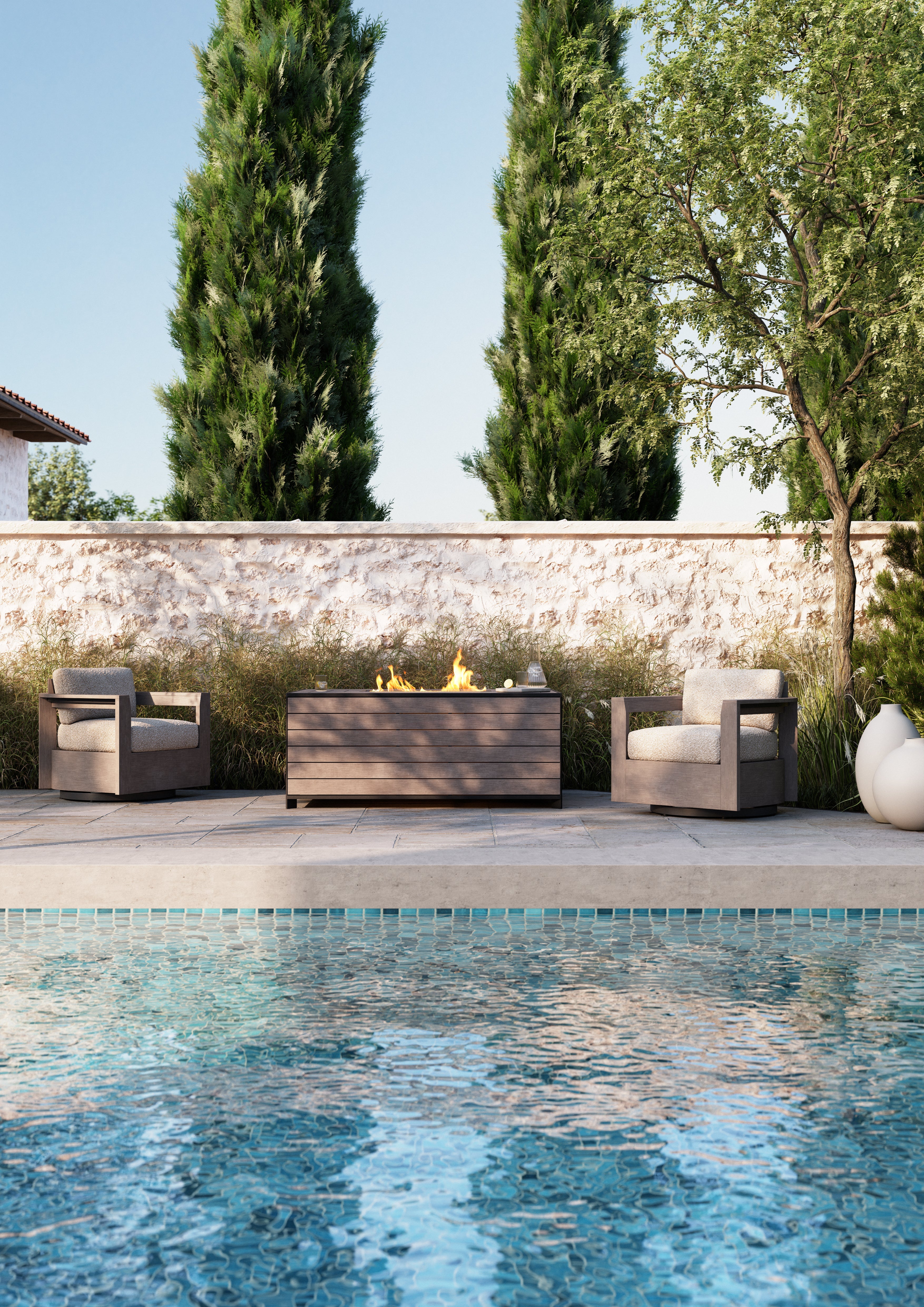 -Woodard-Beau Swivel Lounge Chair-Pangaea Patio