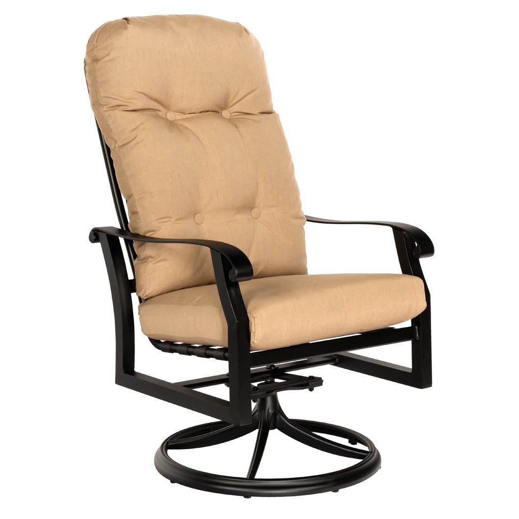 -Woodard-Cortland High Back Swivel Rocking Dining Arm Chair-Pangaea Patio