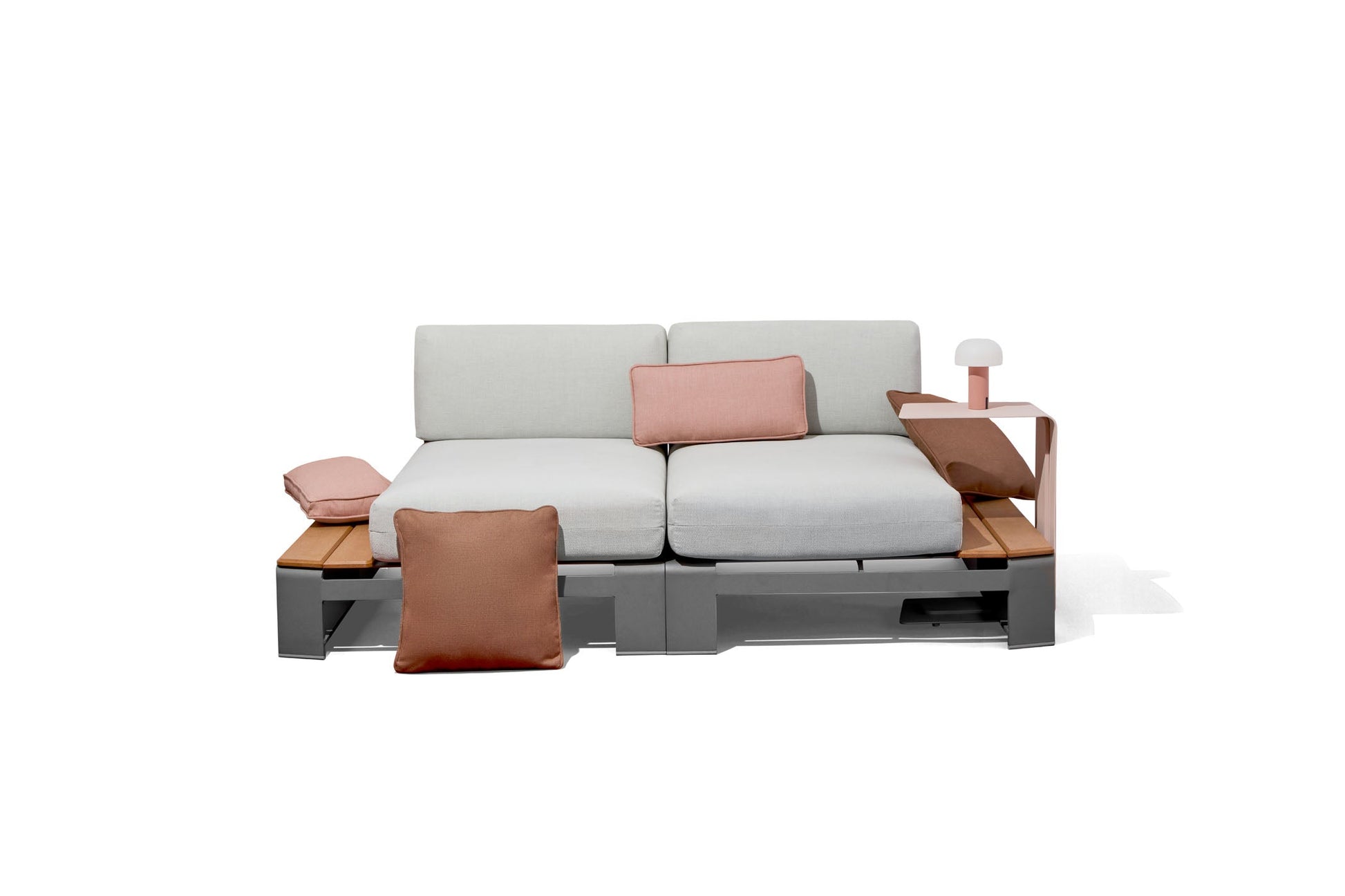 -Woodard-Gather RHF Chaise Unit with NextTeak Accent-Pangaea Patio