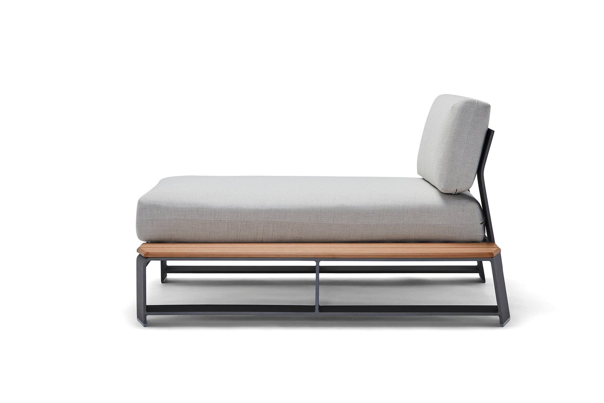 -Woodard-Gather RHF Chaise Unit with NextTeak Accent-Pangaea Patio