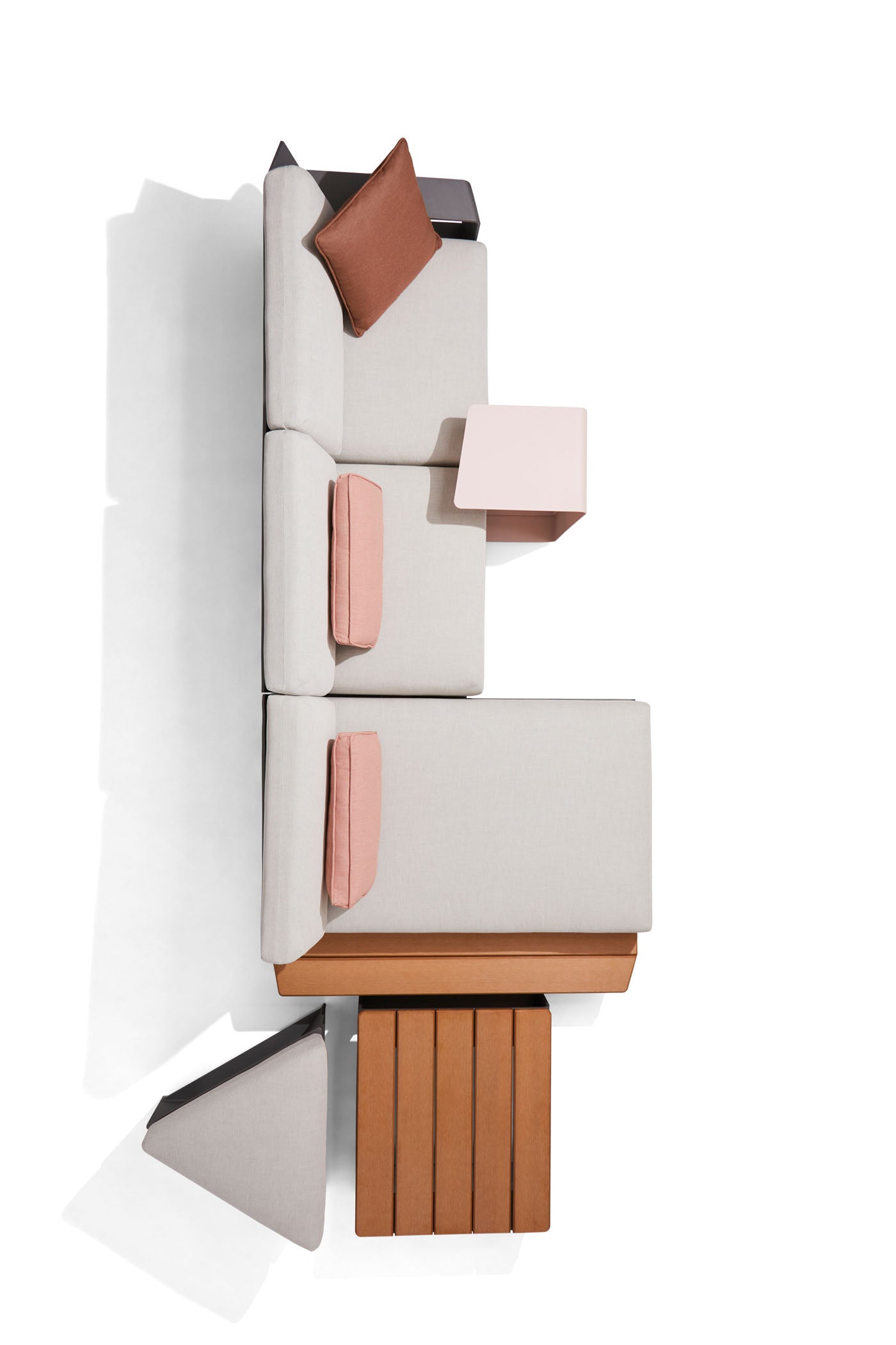 -Woodard-Gather RHF Chaise Unit with NextTeak Accent-Pangaea Patio