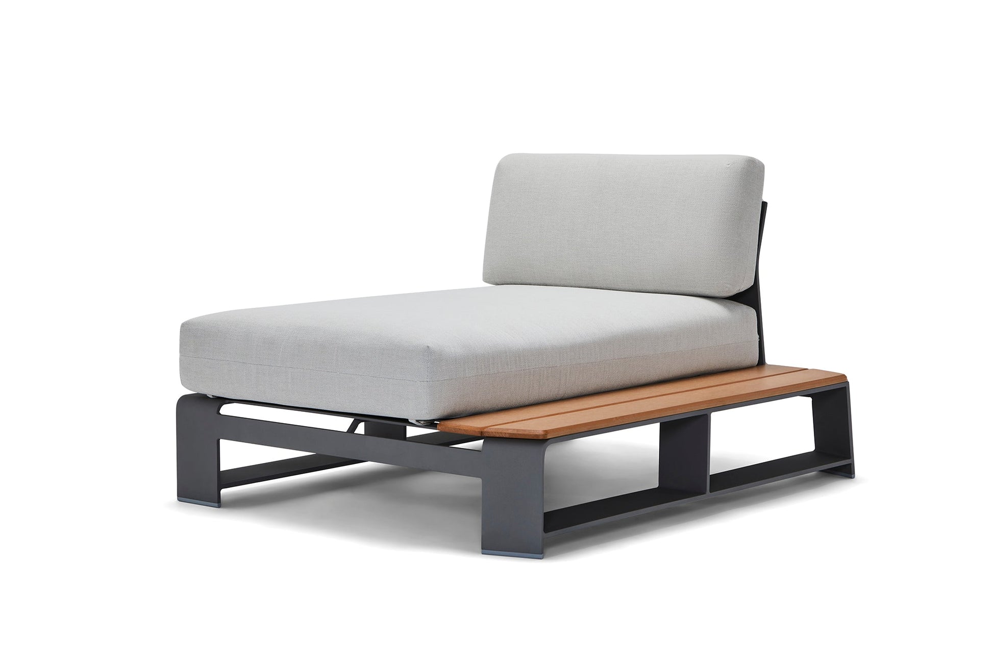 -Woodard-Gather RHF Chaise Unit with NextTeak Accent-Pangaea Patio