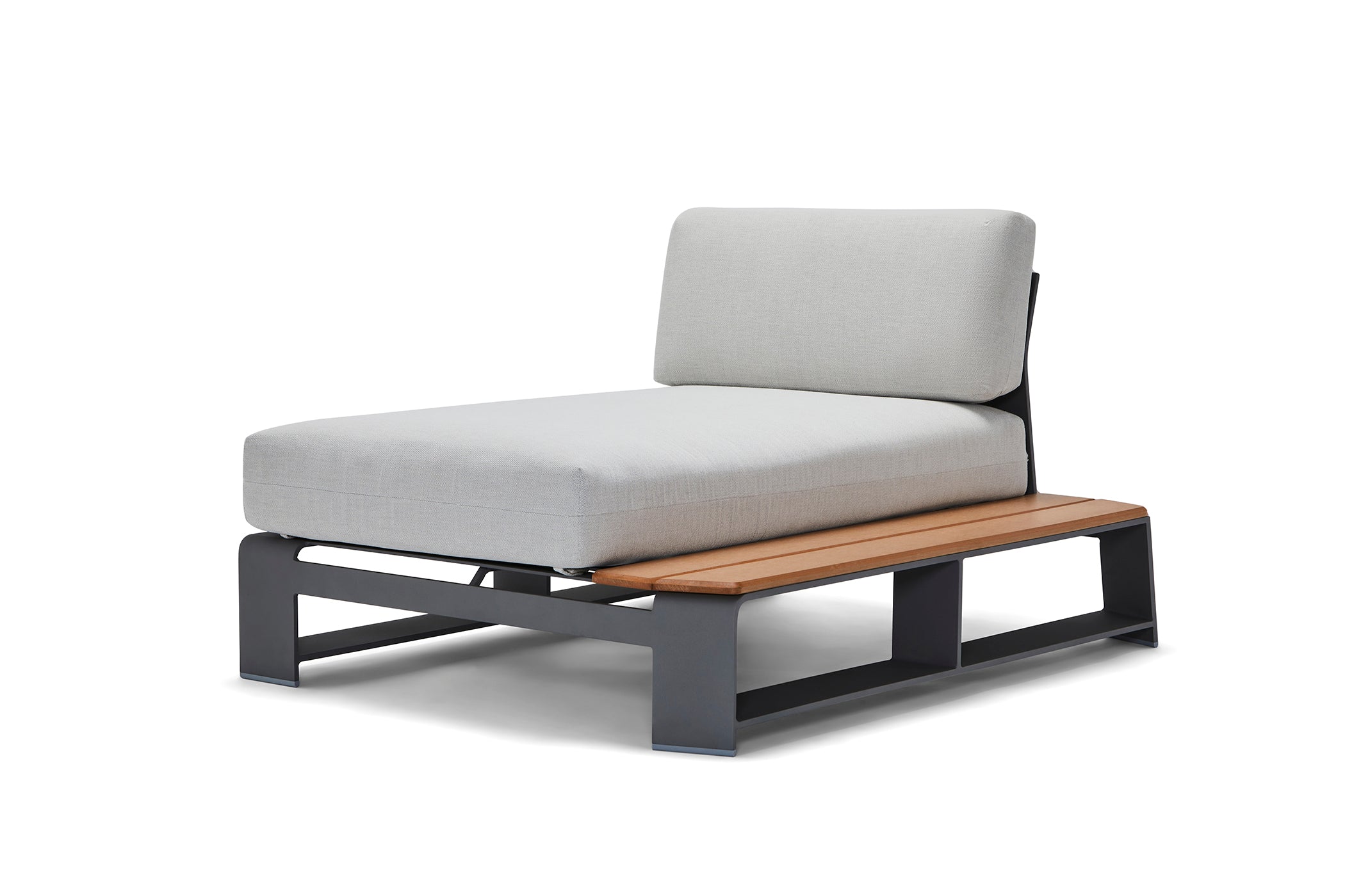 -Woodard-Gather RHF Chaise Unit with NextTeak Accent-Pangaea Patio