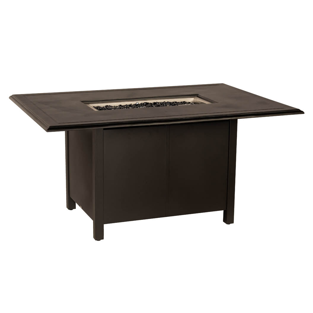 -Woodard-Rectangular Dining Height Fire Table-Pangaea Patio