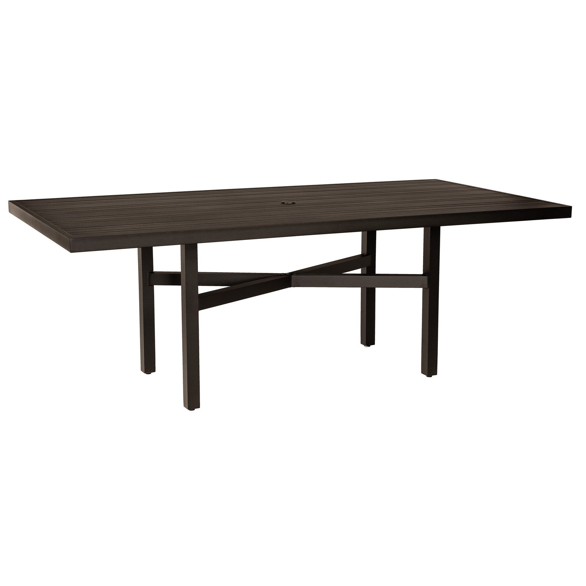 -Woodard-Rectangular Tri-Slat Dining Umbrella Table-Pangaea Patio