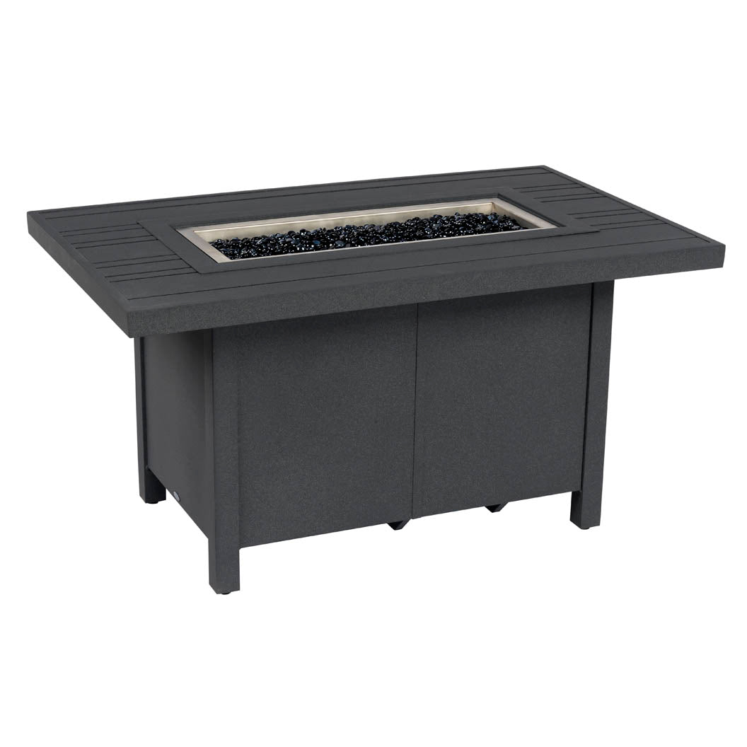 -Woodard-Rectangular Tri-Slat Fire Table-Pangaea Patio