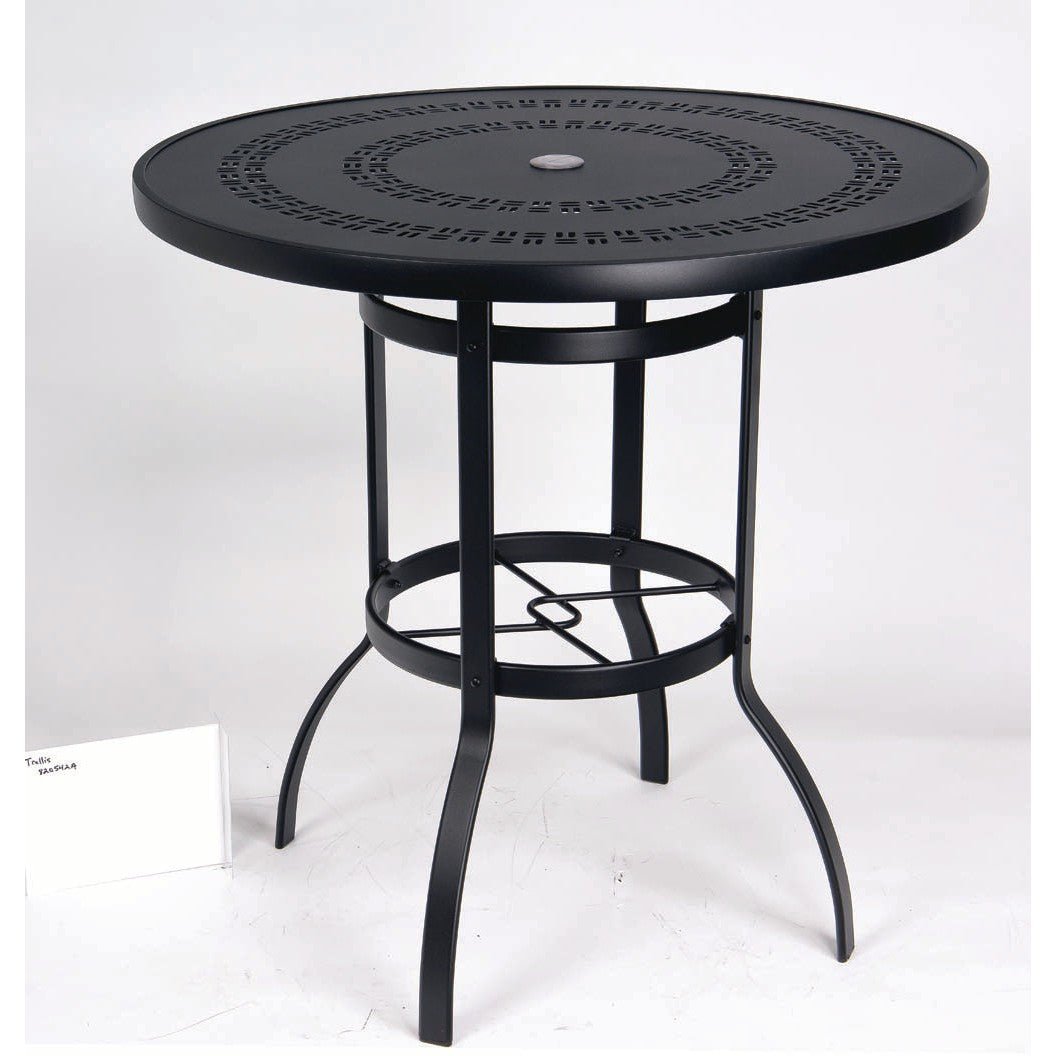 -Woodard-Round Bar Height Umbrella Table-Pangaea Patio