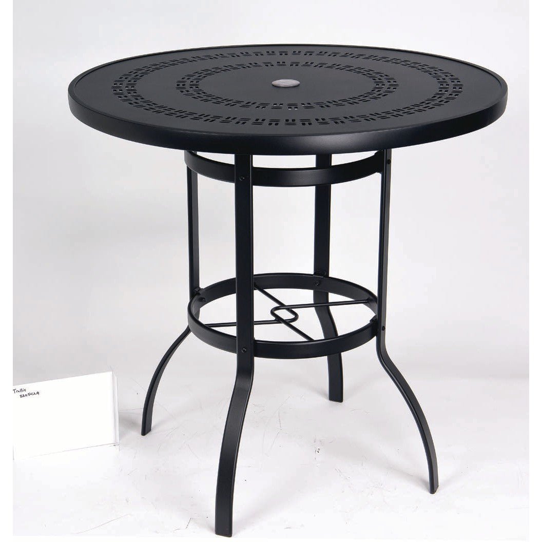 WD820542A-Woodard-Round Bar Height Umbrella Table-Pangaea Patio