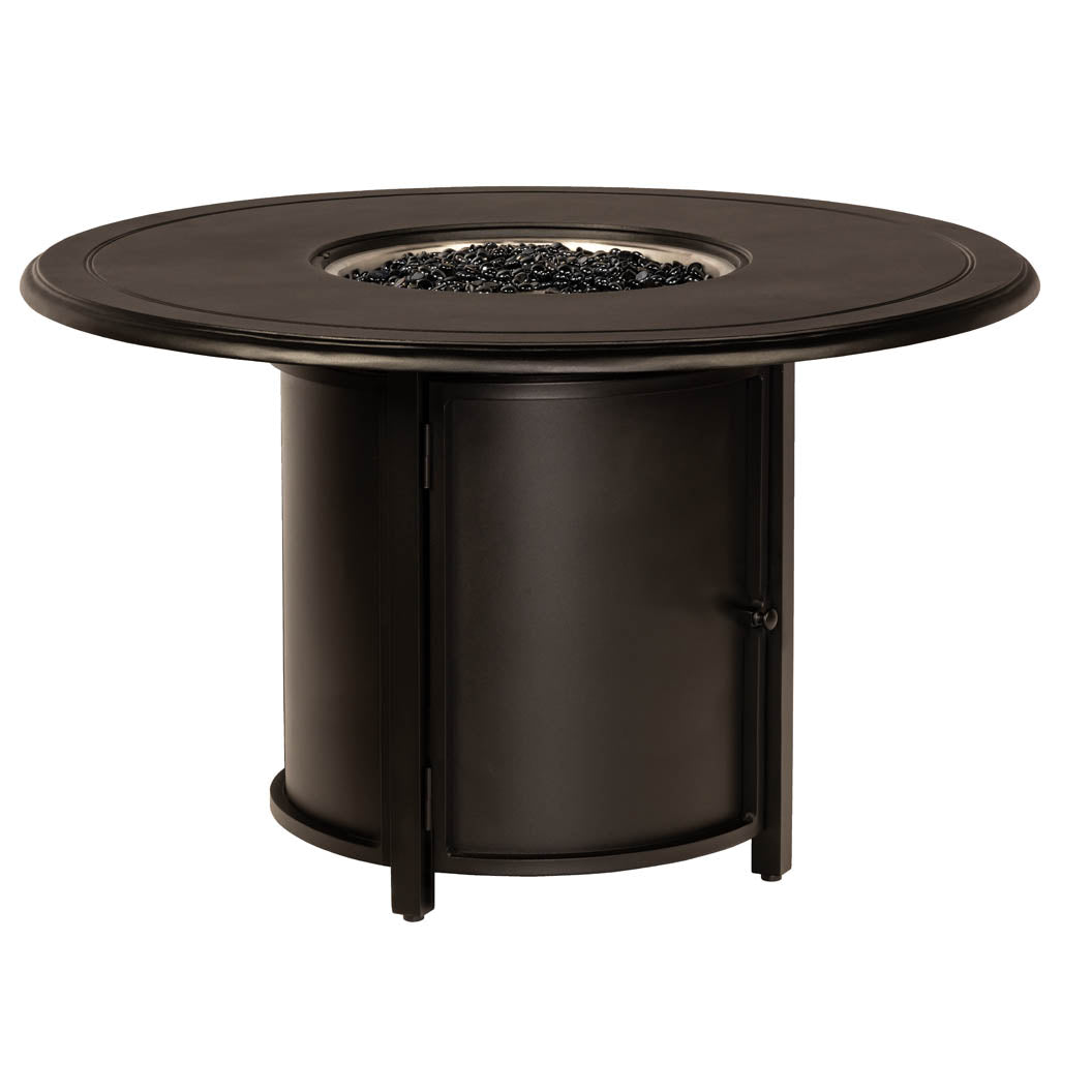 WD1CM1SQRB-09248FP-Woodard-Round Dining Height Fire Table-Pangaea Patio