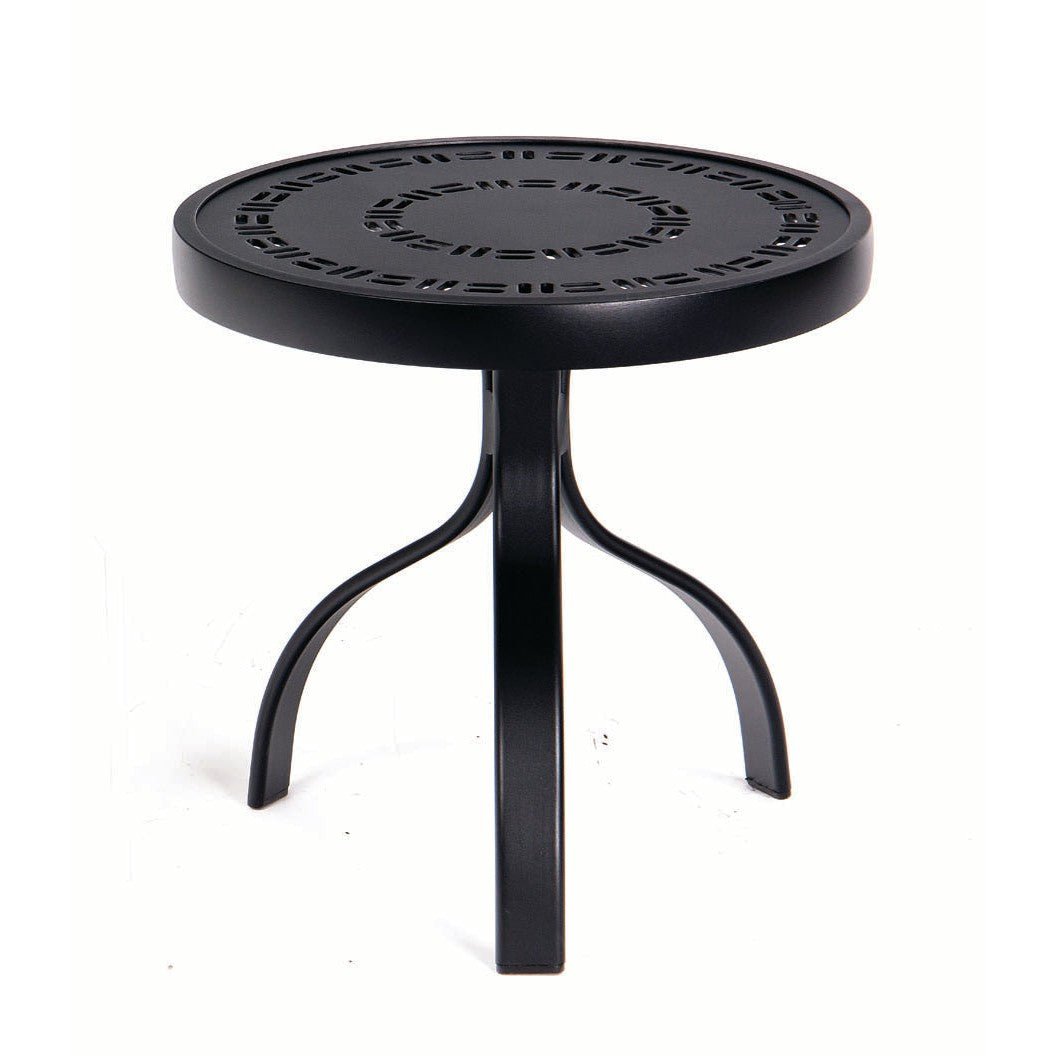 WD820604A-Woodard-Round Trellis End Table-Pangaea Patio