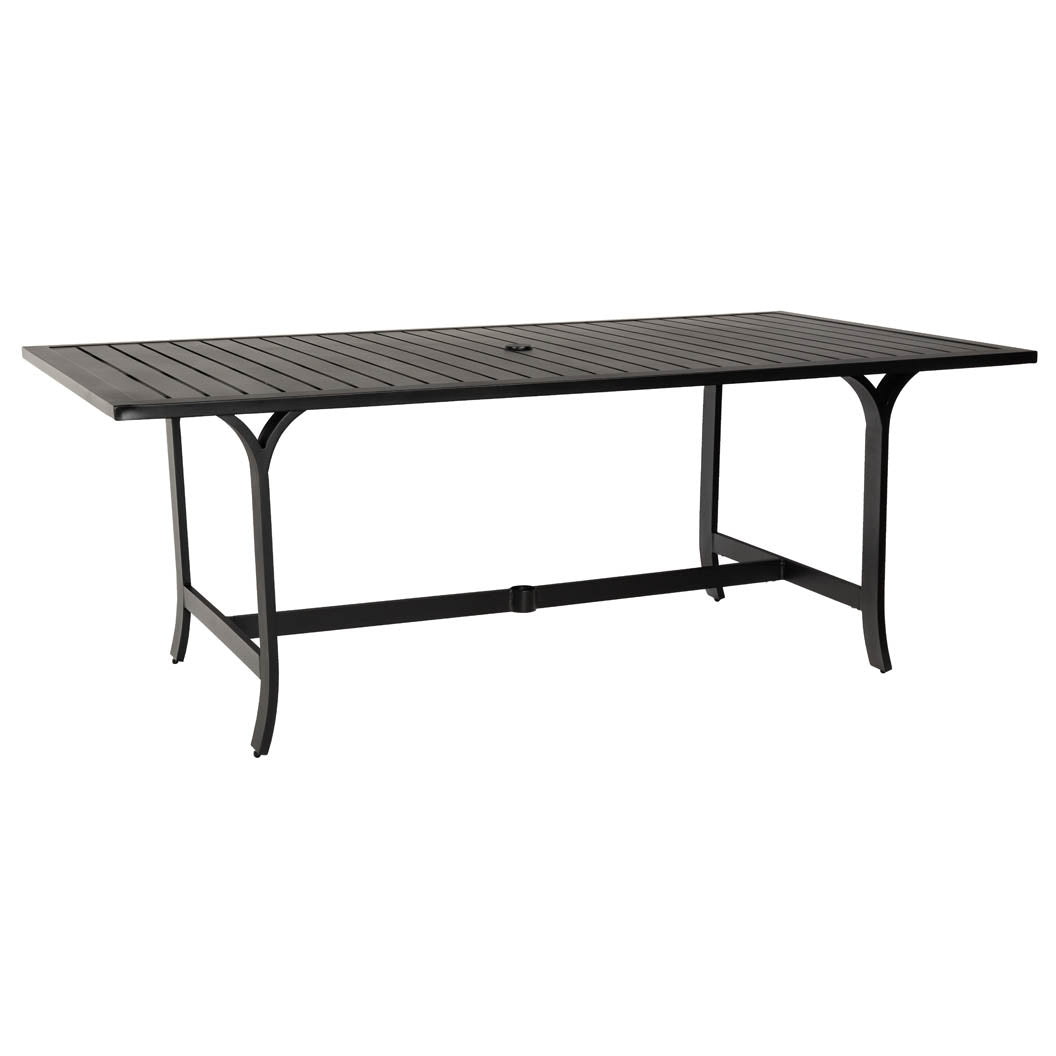 WD1X0707-Woodard-Seal Cove Rectangular Dining Umbrella Table-Pangaea Patio