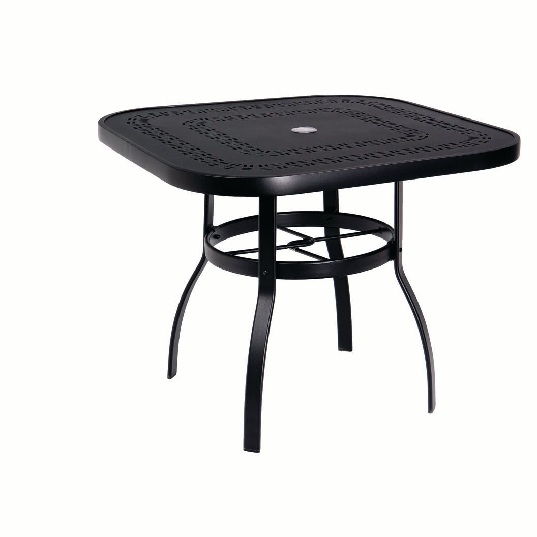 WD826037A-Woodard-Square Dining Umbrella Table-Pangaea Patio