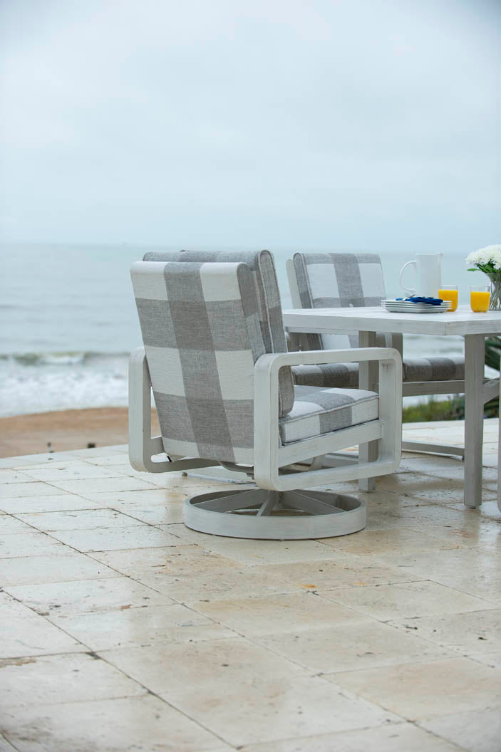 -Woodard-Vale Swivel Rocking Dining Arm Chair-Pangaea Patio