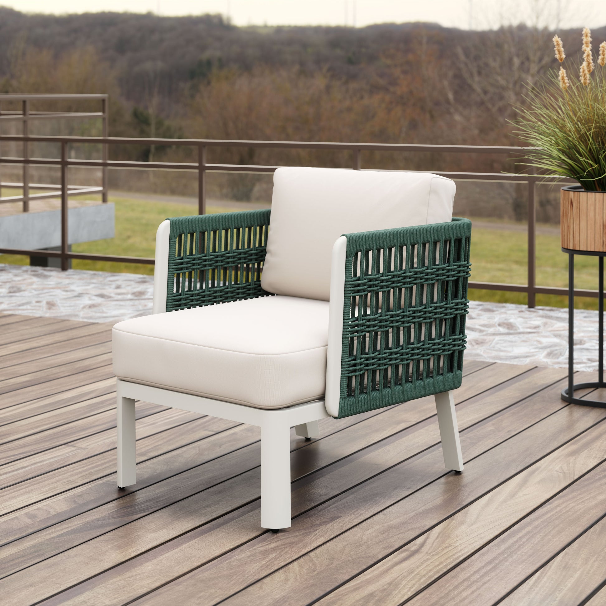 -ZUO-Bridgehampton Armchair White-Pangaea Patio
