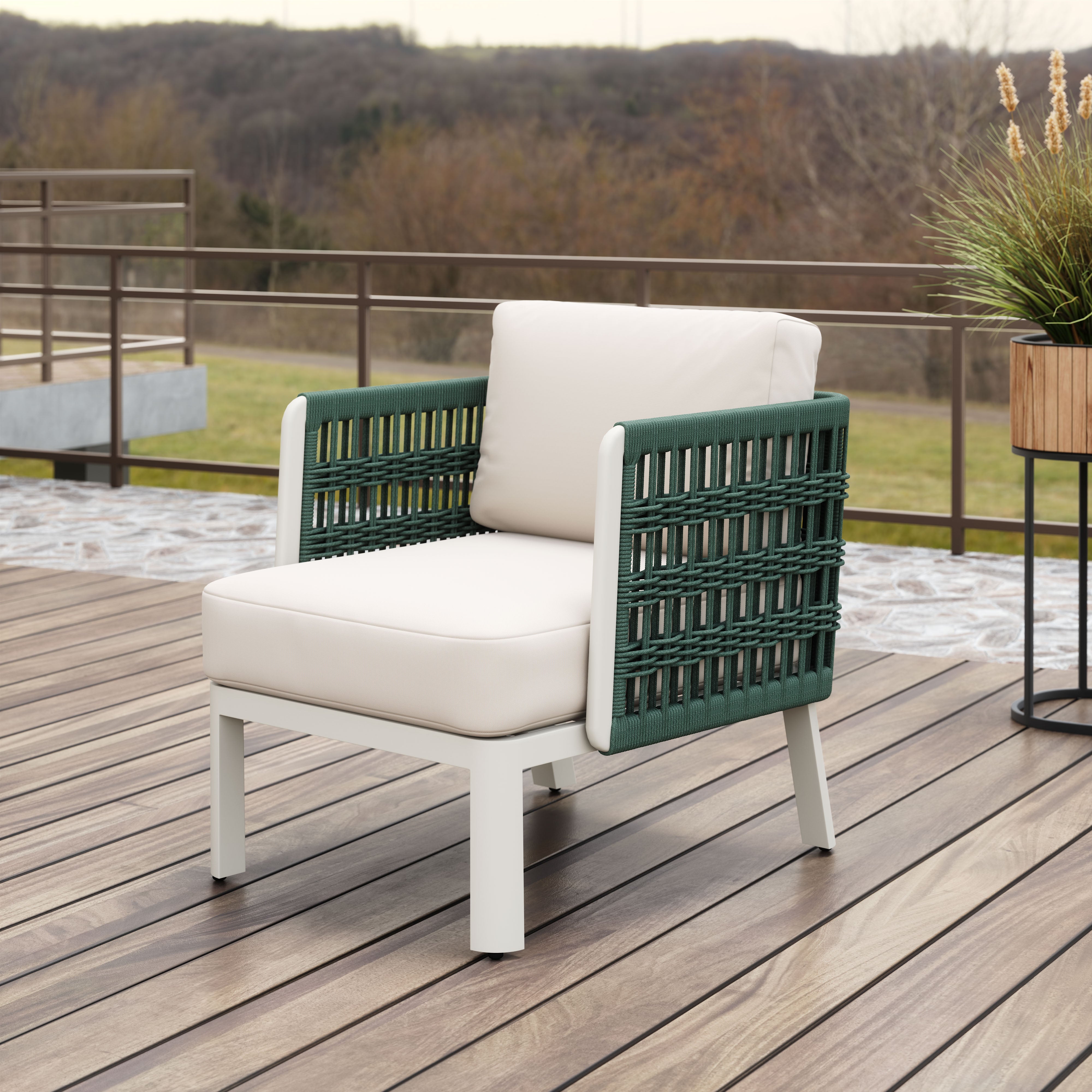 -ZUO-Bridgehampton Armchair White-Pangaea Patio