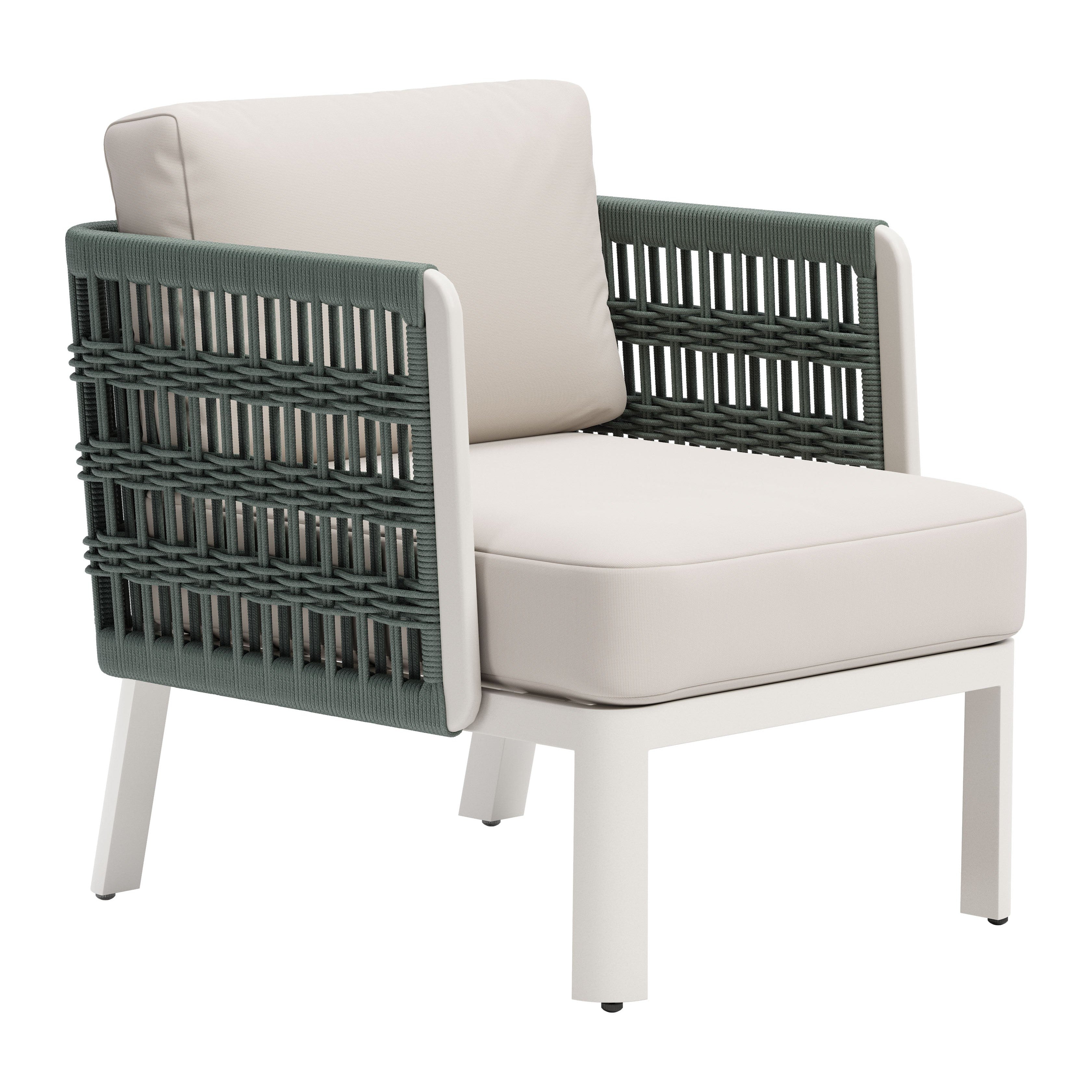 -ZUO-Bridgehampton Armchair White-Pangaea Patio