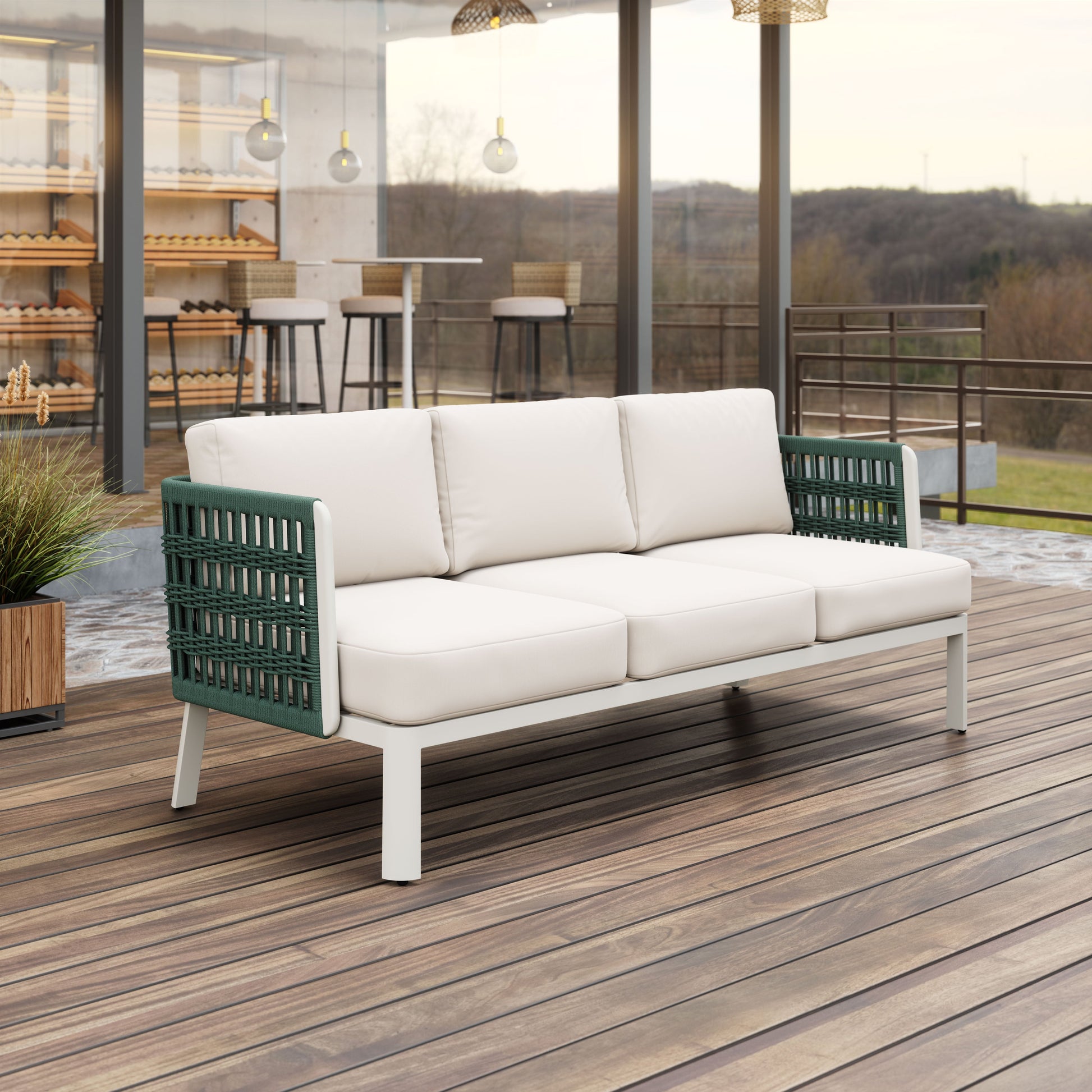 -ZUO-Bridgehampton Sofa White-Pangaea Patio