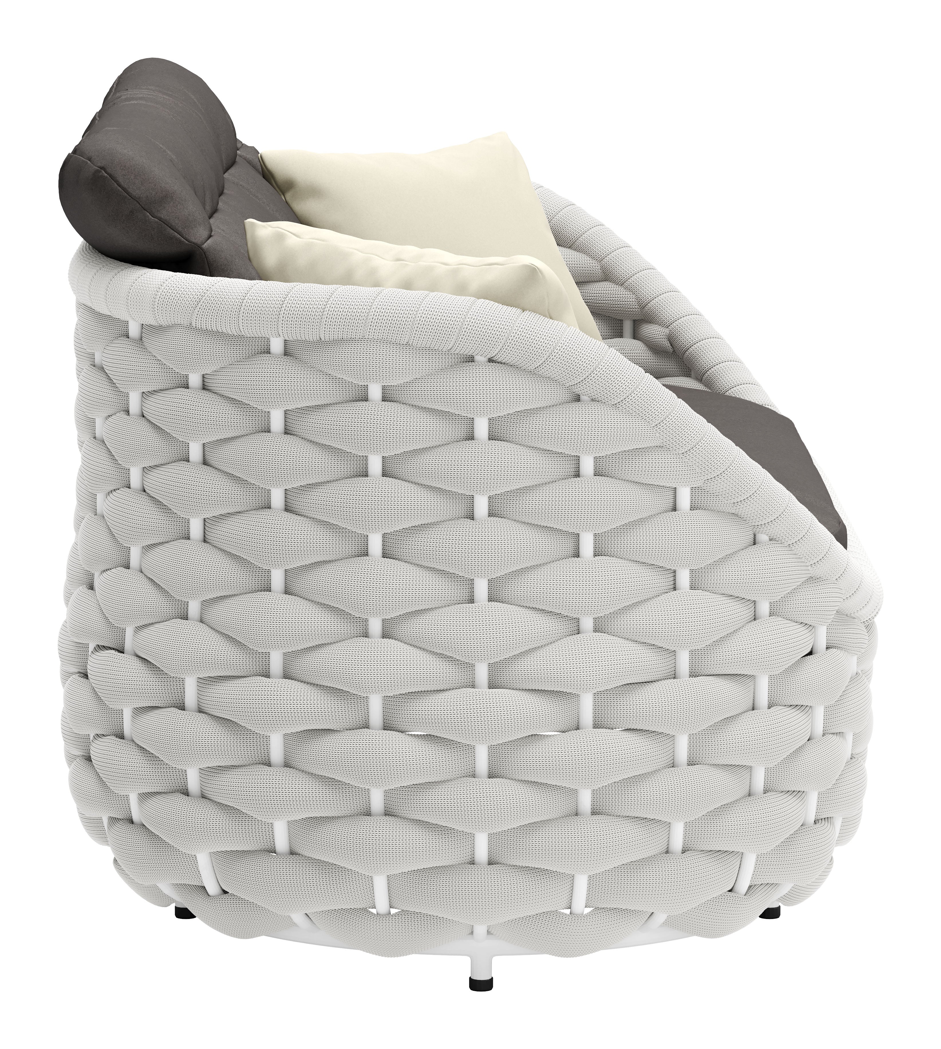 -ZUO-Coral Reef Loveseat Gray-Pangaea Patio