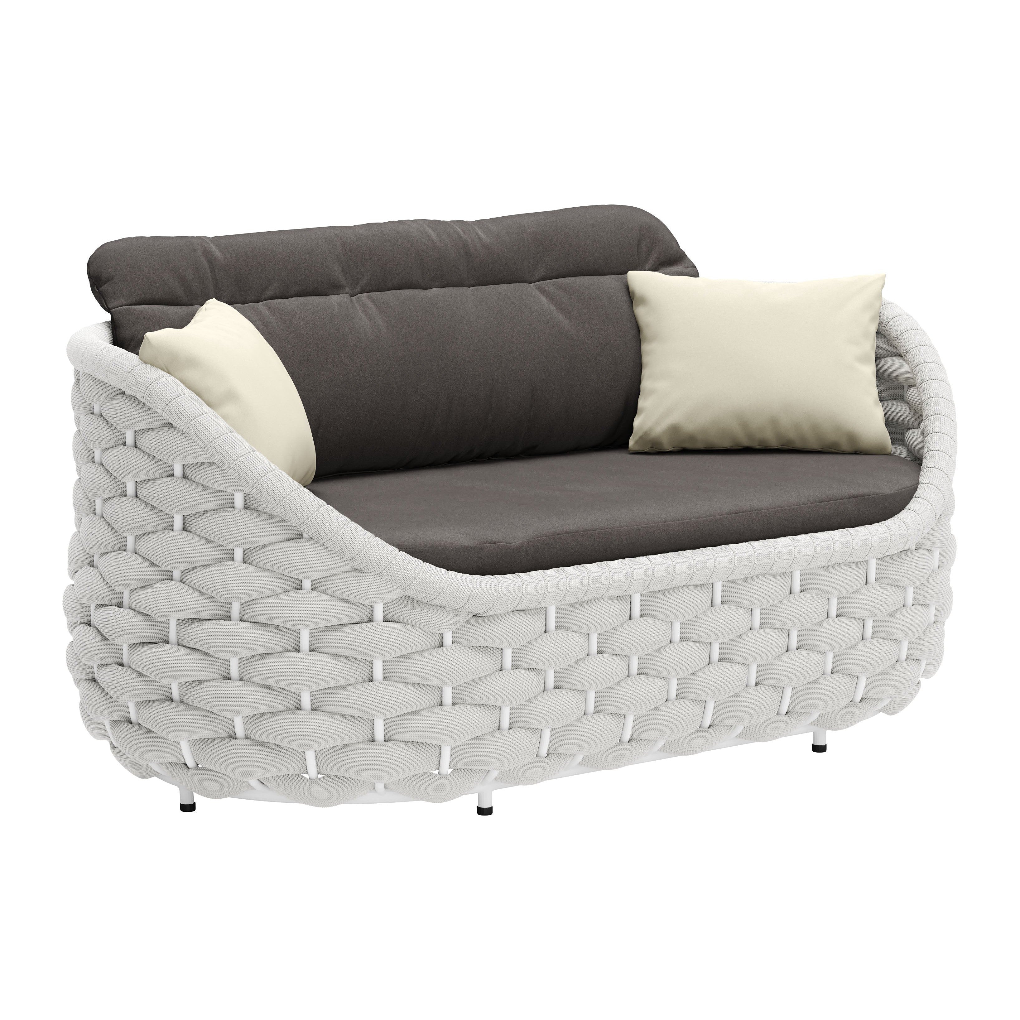 -ZUO-Coral Reef Loveseat Gray-Pangaea Patio
