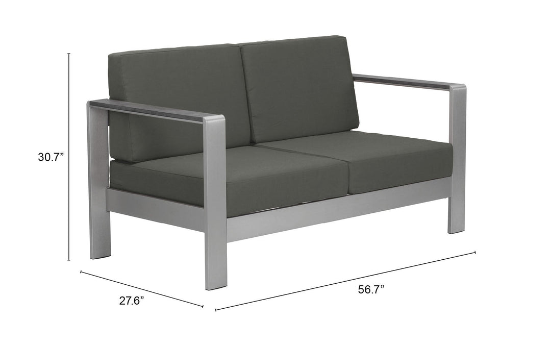 Z703986-ZUO-Cosmopolitan Sofa Dark Gray-Pangaea Patio