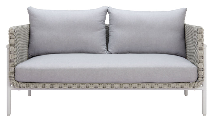 Z704016-ZUO-Frais Loveseat Gray-Pangaea Patio