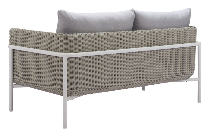 Z704016-ZUO-Frais Loveseat Gray-Pangaea Patio