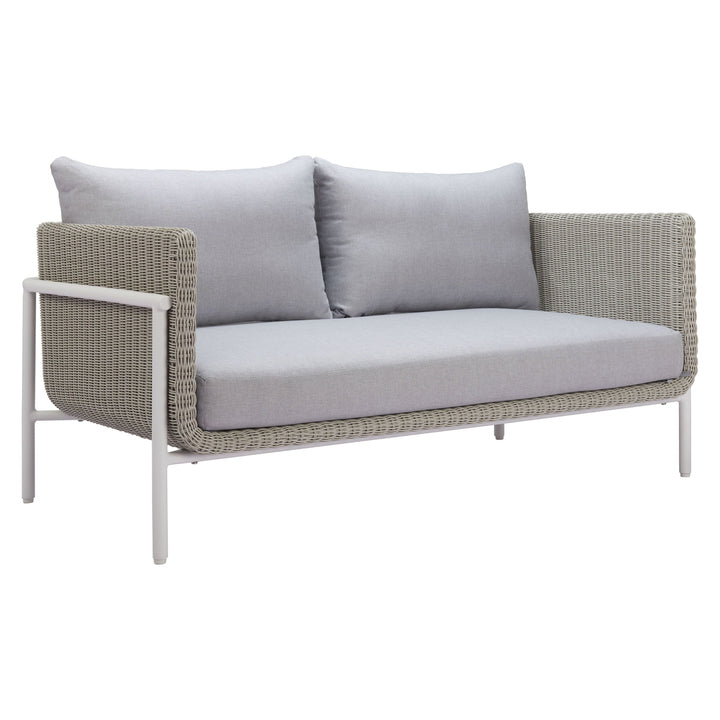 Z704016-ZUO-Frais Loveseat Gray-Pangaea Patio