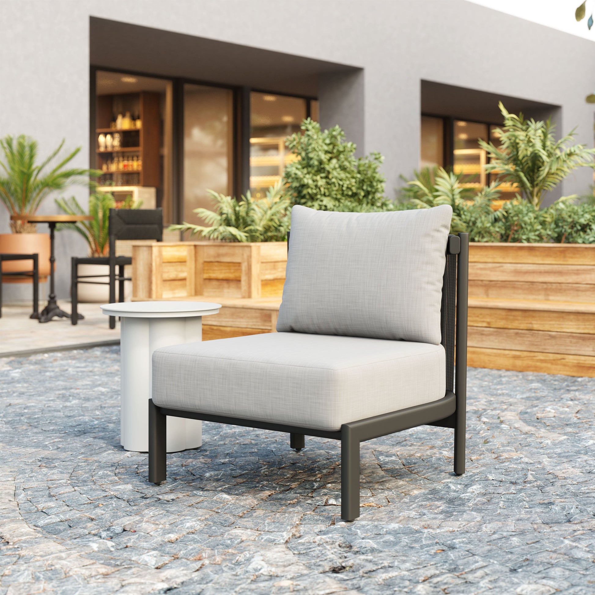 -ZUO-Horizon Accent Chair Gray-Pangaea Patio