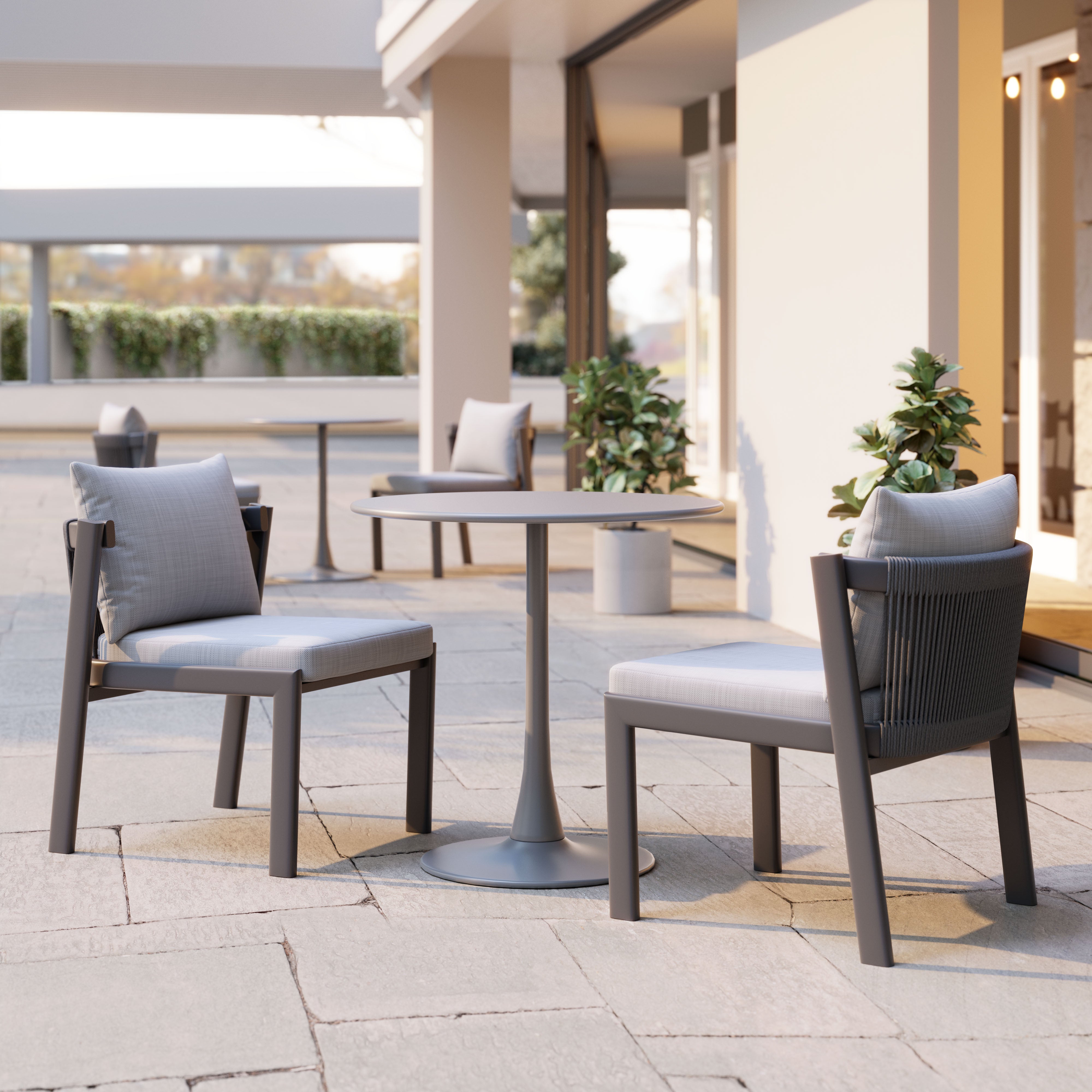 -ZUO-Horizon Dining Chair (Set of 2) Gray-Pangaea Patio