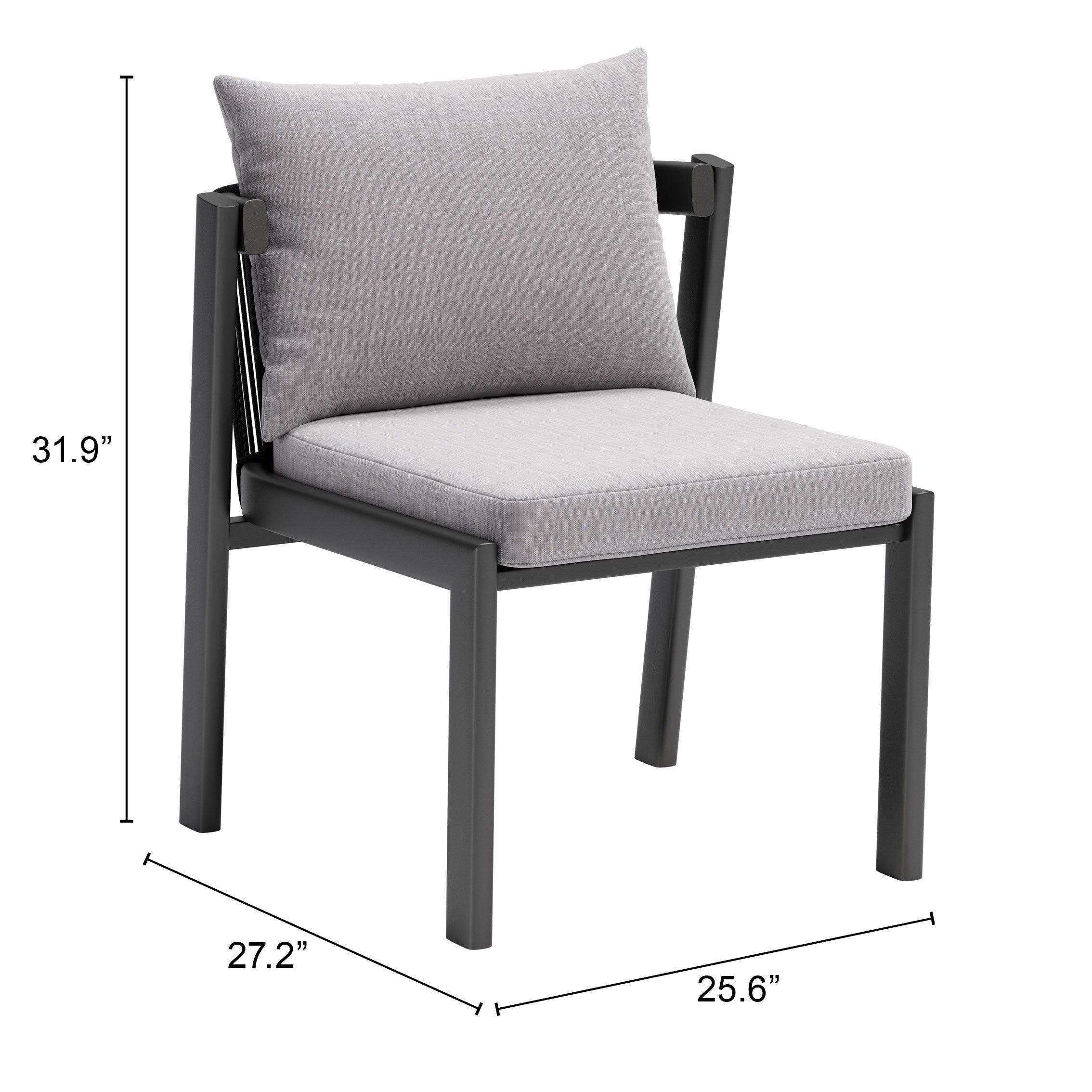 -ZUO-Horizon Dining Chair (Set of 2) Gray-Pangaea Patio