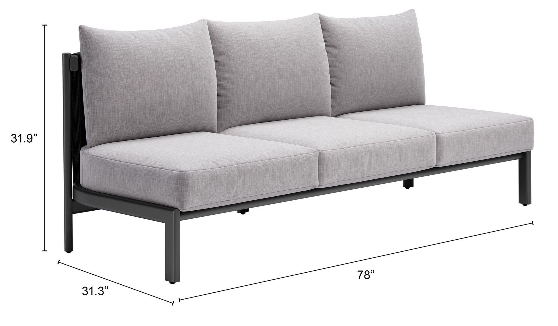 -ZUO-Horizon Sofa Gray-Pangaea Patio