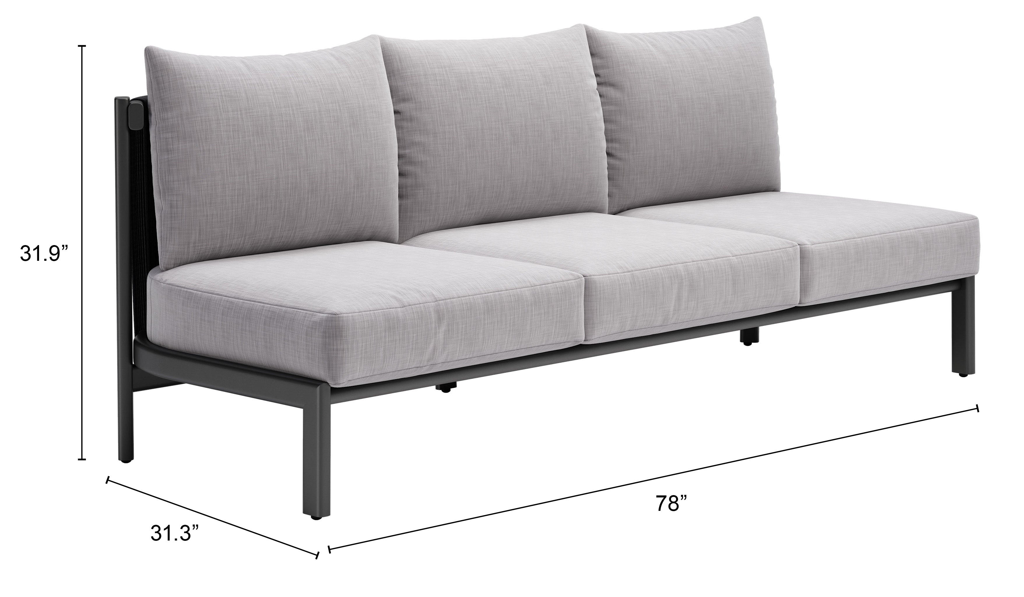 -ZUO-Horizon Sofa Gray-Pangaea Patio