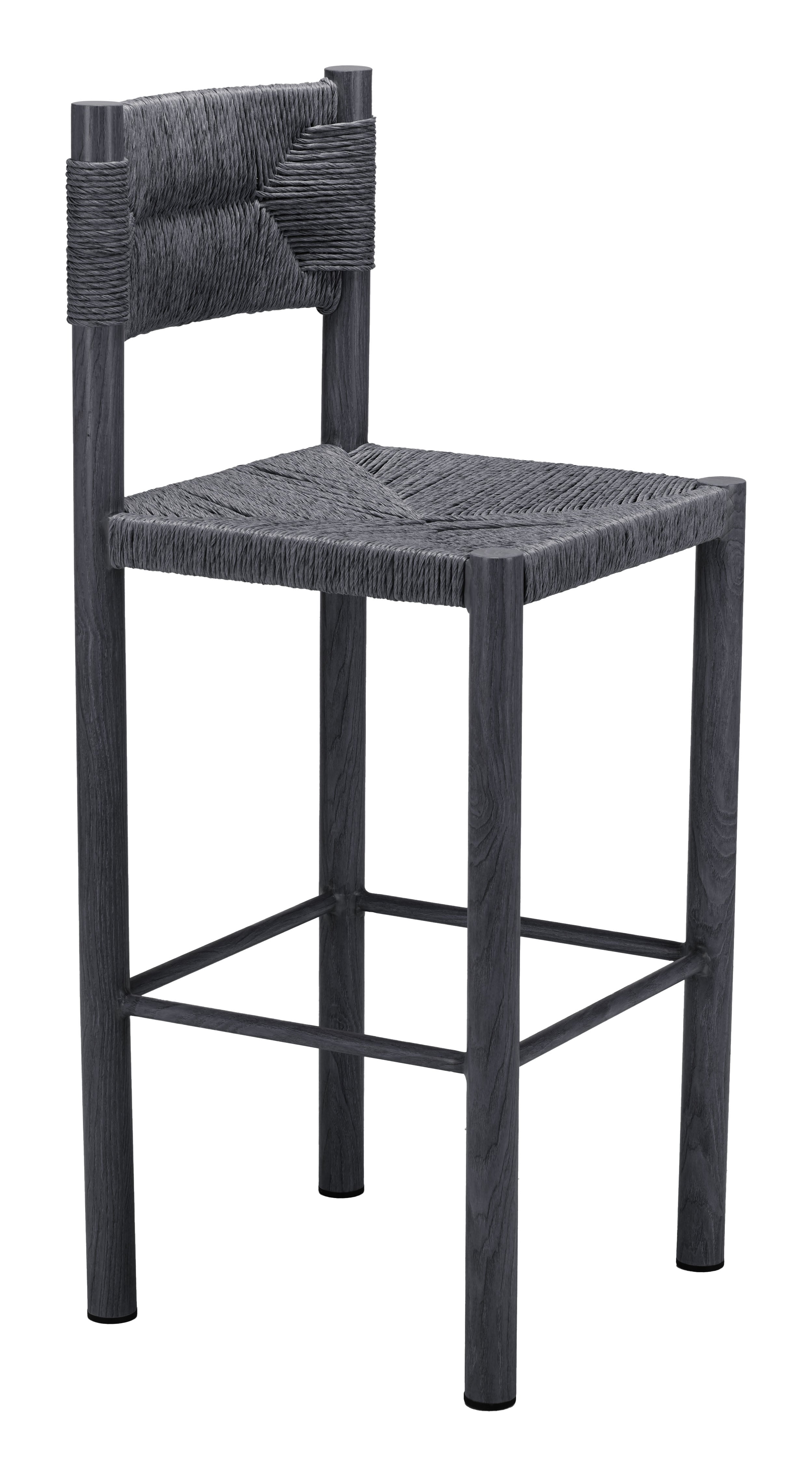 Z704157-ZUO-Iska Bar Chair (Set of 2)-Black-Pangaea Patio
