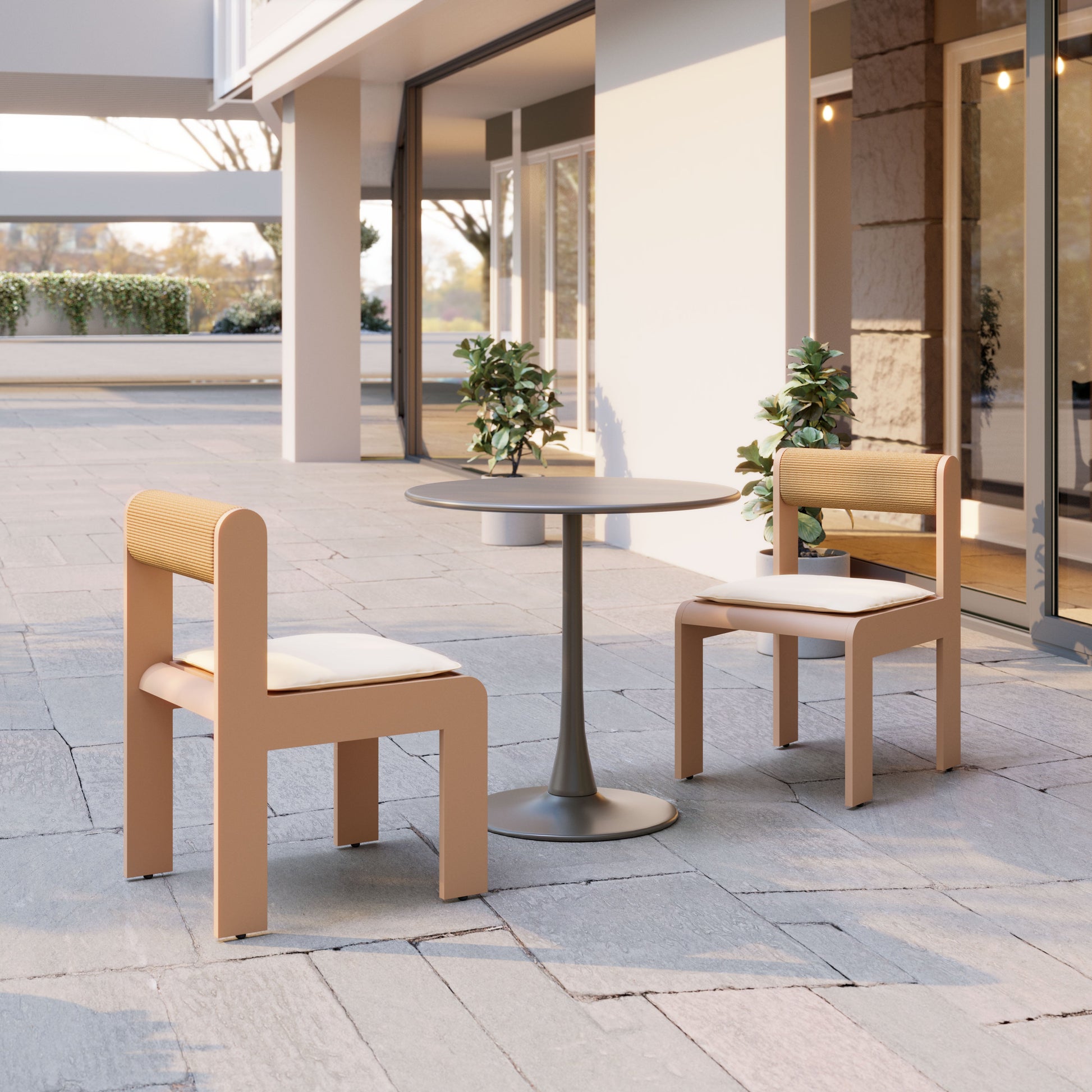 -ZUO-Island Dining Chair (Set of 2) White-Pangaea Patio