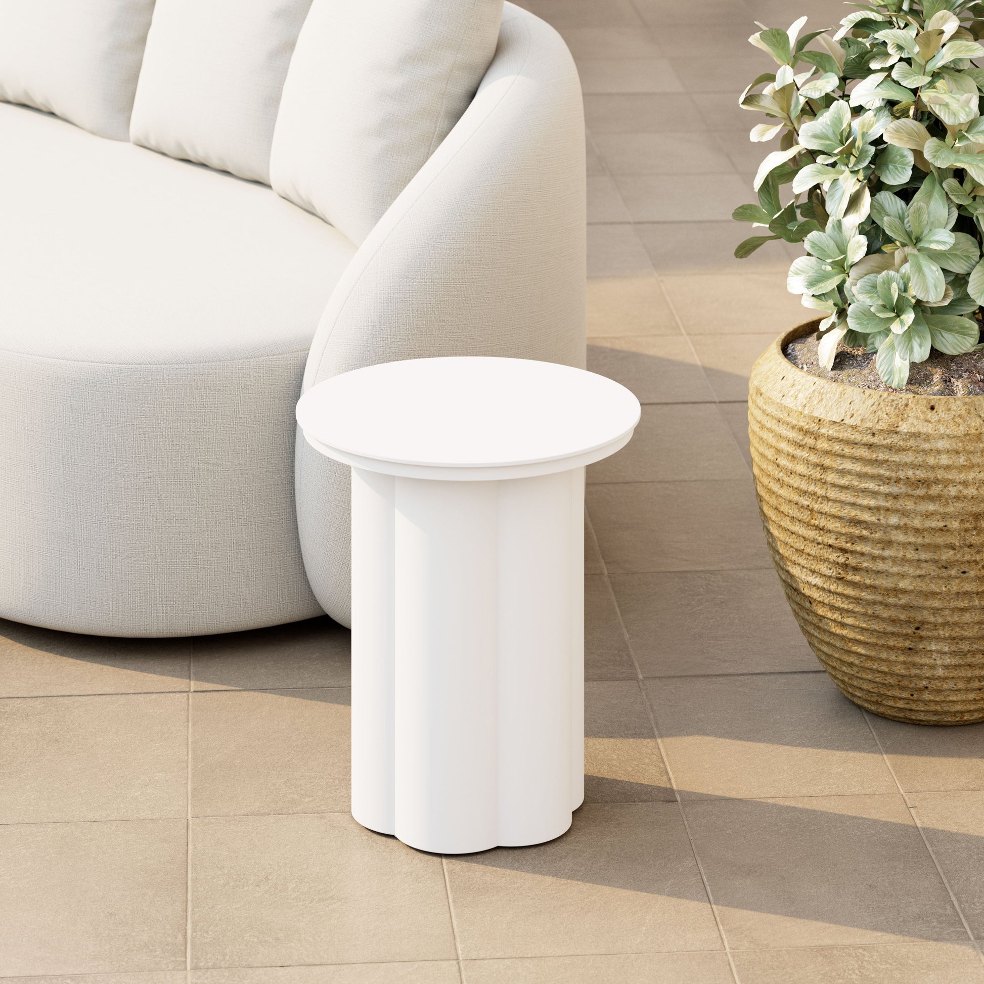 -ZUO-Kogur Side Table White-Pangaea Patio