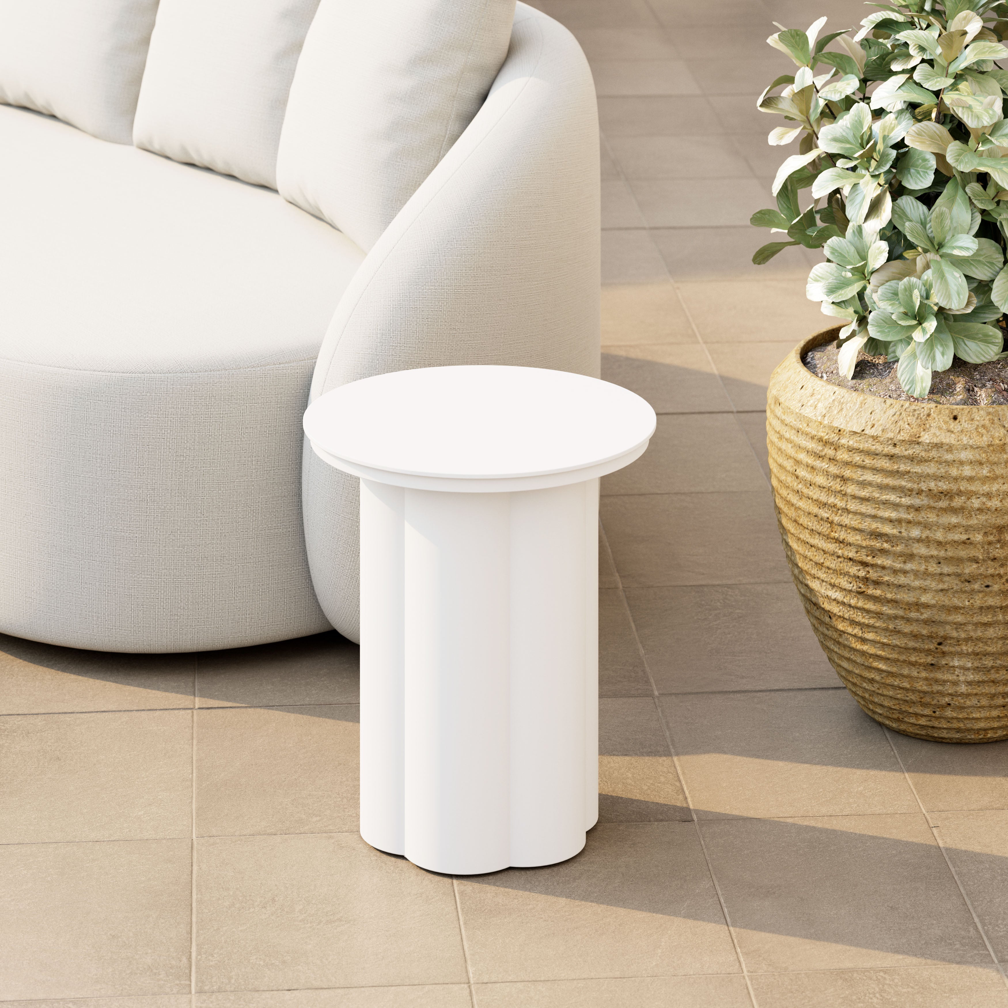 -ZUO-Kogur Side Table White-Pangaea Patio