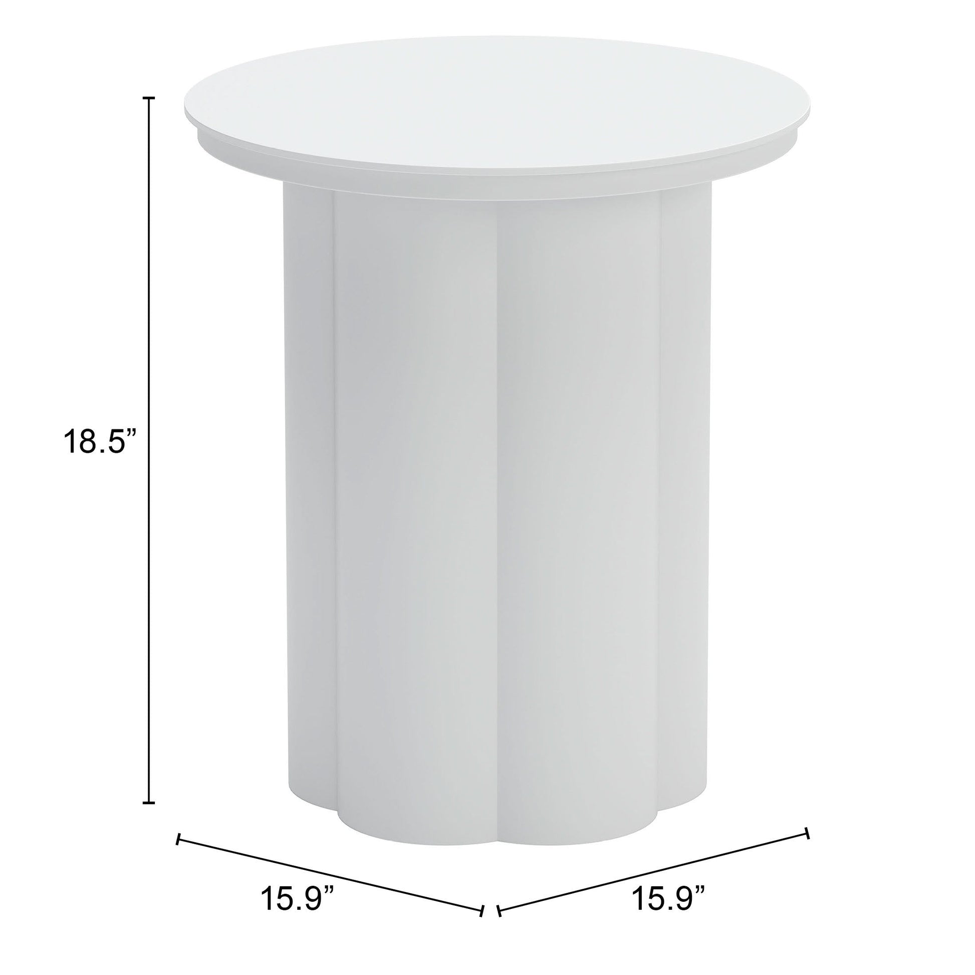 -ZUO-Kogur Side Table White-Pangaea Patio