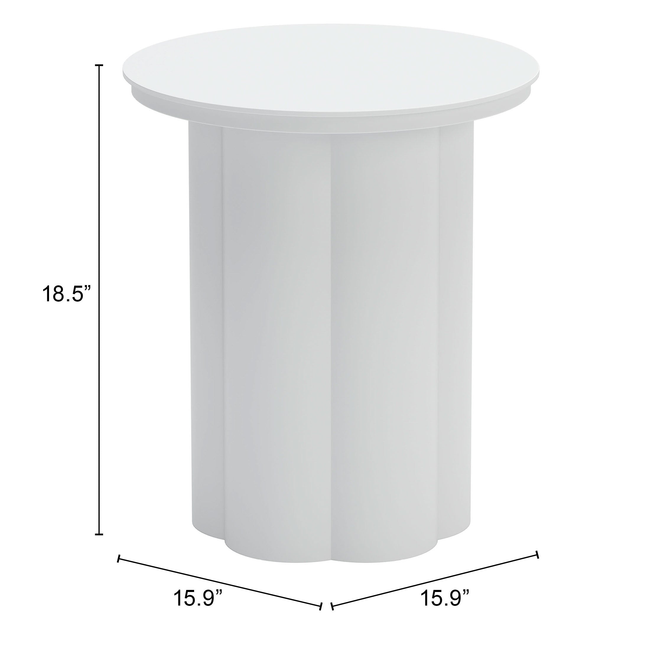 -ZUO-Kogur Side Table White-Pangaea Patio