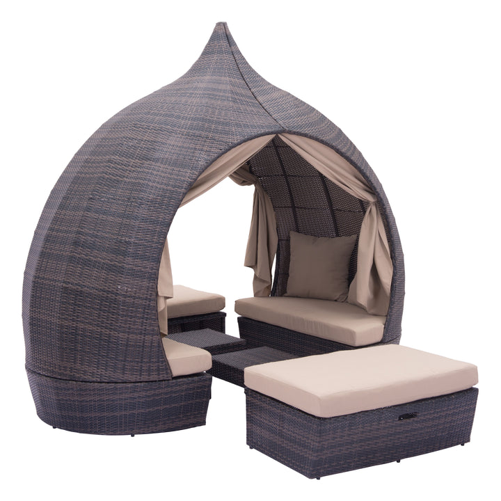 Z703603-ZUO-Majorca Daybed Brown & Beige-Pangaea Patio