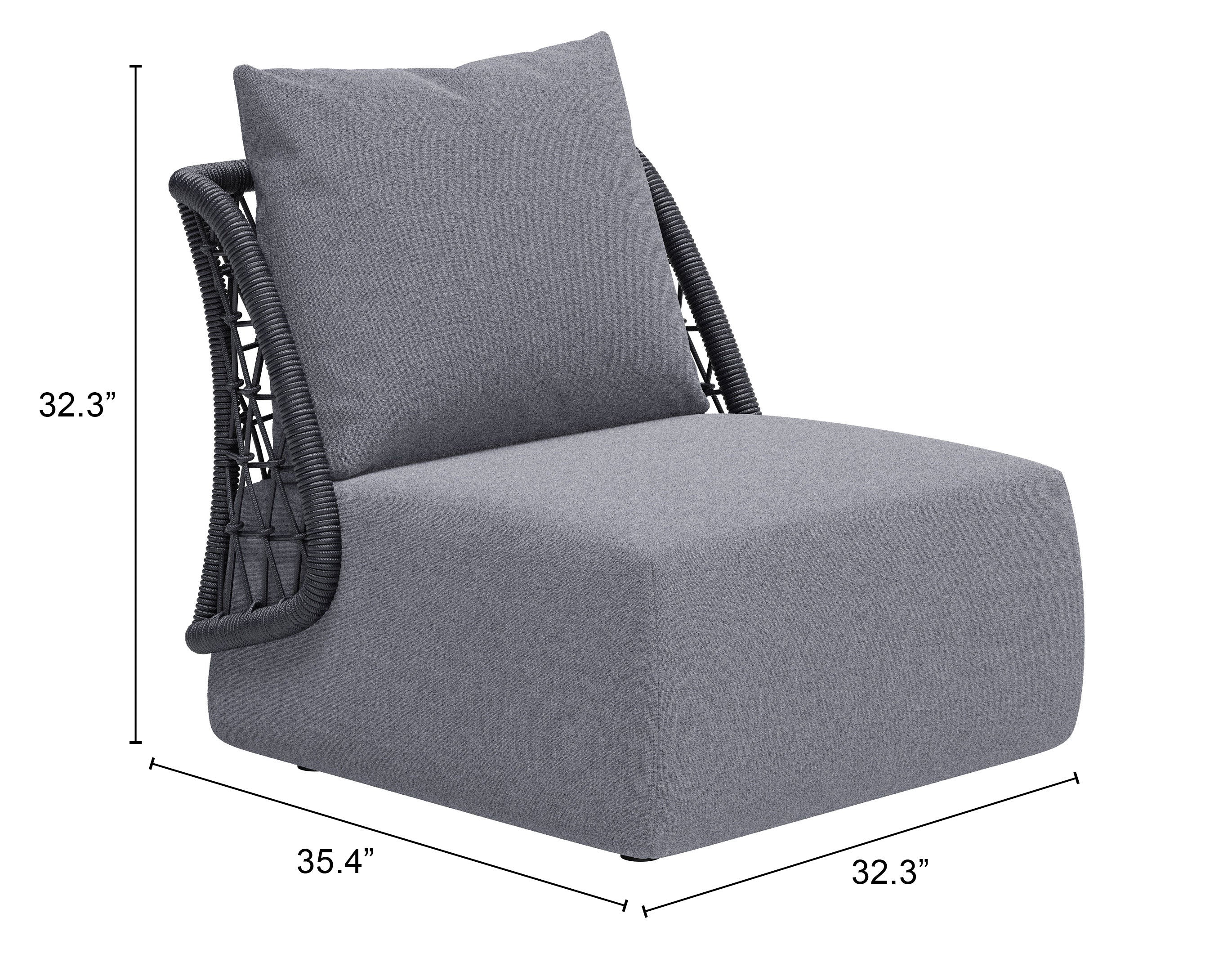 -ZUO-Mekan Accent Chair Gray-Pangaea Patio