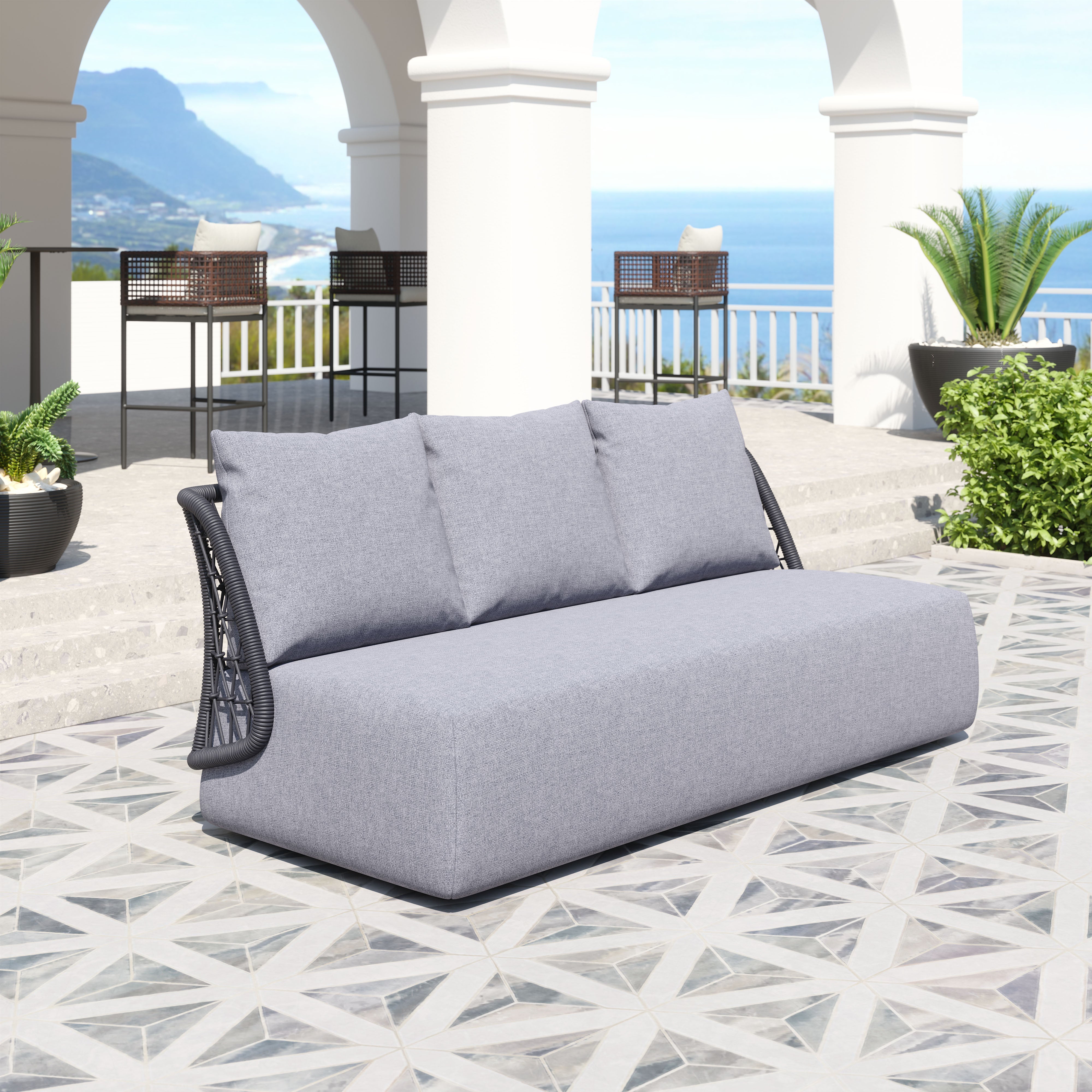 -ZUO-Mekan Sofa Gray-Pangaea Patio